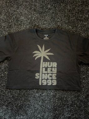 Hurley Black Palm Graphic Kids Short Sleeve Tee NWOT